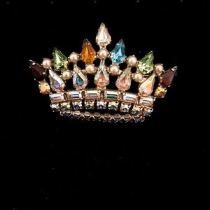 Vintage B David Mothers Crown Brooch Pin
